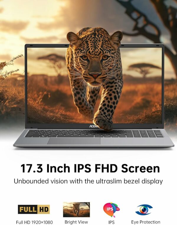 ACEMAGIC 17.3 inch FHD Laptop, Quad-Core N-97 Processor up to 3.6GHz（Beat N100 N95) - Image 3